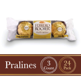 24-Pack Ferrero Rocher Fine Hazelnut Milk Chocolate 3-Count