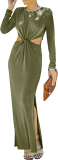 Prinbara Womens Cutout Long Dress
