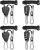 iPower GLROPEX2 2-Pair 1/8in 8-Ft Long Adjustable Rope Clip Hanger