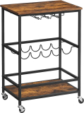 VASAGLE Bar Cart Serving Cart with Wheels