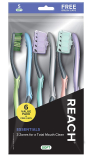 6-Ct REACH Essentials Toothbrush and Brush Caps AUAH1