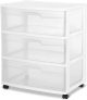 Sterilite 29308001 Wide 3 Drawer Cart