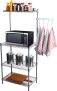 Mind Reader 3 Tier Microwave Shelf Counter Unit w/Hooks