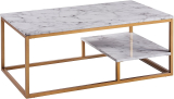 Teamson Home Marmo Faux Marble Modern Coffee End Table