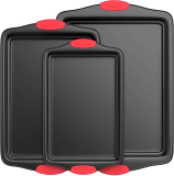 3-Piece NutriChef Non-Stick Kitchen Oven Baking Pans Set