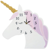 Unicorn Wall Clock for Baby Nursery and Kids Rooms