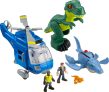 Imaginext Jurassic World Dinosaur Toys w/Dino Chopper, 3 Dinosaurs