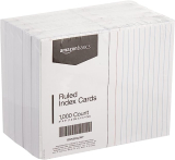 Amazon Basics Ruled Lined Index Cards, 3 in x 5 in, 1000-Count