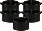 5-Pack iPower 15-Gallon row Bag Thickened Nonwoven Fabric Pots