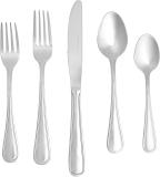 Amazon Basics 20-Piece Stainless Steel Crown Flatware Set Service for 4