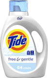Tide Free & Gentle Liquid Laundry Detergent, 64 loads 92 fl oz