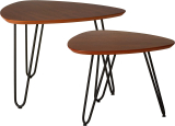 2CT Walker Edison Mid Century Modern Hairpin Coffee Table Set