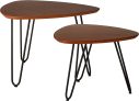 2CT Walker Edison Mid Century Modern Hairpin Coffee Table Set