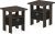 2 Furinno Andrey End Table Nightstand w/Bin Drawer