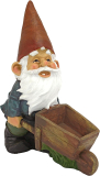 Design Toscano QM2433000 Wheelbarrow Willie Garden Gnome 12-in