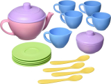 Green Toys Tea Set Pink 4C 17 Piece Pretend Play