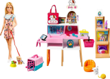 Barbie Doll and Playset Pet Boutique with 4 Pets