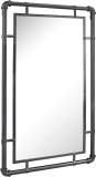 Stonebriar Rectangular Industrial Metal Pipe Hanging Wall Mirror