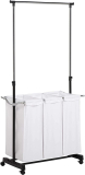 Honey-Can-Do Rolling Laundry Cart with Hanging Bar