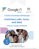 Google Fi Wireless Simply Unlimited Plan SIM Kit 1 Month