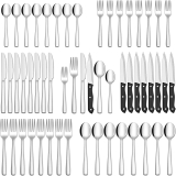 Hiware 48-Piece Silverware Set with Steak Knives for 8