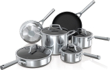 Ninja C69500 Foodi NeverStick Stainless Steel 10-Piece Cookware Set