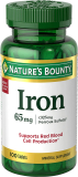 2-Pk Nature’s Bounty Iron 65mg, 325 mg Ferrous Sulfate 100-Tablets