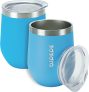 BJPKPK 12oz Insulated Wine Tumbler with Lid