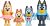 4-Pack Bluey The Show Bingo, Chilli & Bandit 2.5-3 in Figures