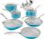 Gotham Steel Aqua Blue Pots and Pans Set 12 Pcs Cookware Set