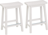 2 Amazon Basics Solid Wood Saddle-Seat Counter-Height Stool