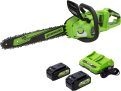 Greenworks 48V 16-in Brushless Cordless Chainsaw w/2 Batteries