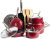 Red Volcano Textured Ceramic Nonstick 14-Piece Cookware Set