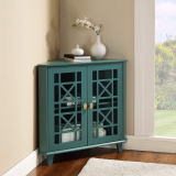 Walker Edison Ronne 2 Door Corner Accent Table, 32-inch