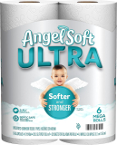 Angel Soft Ultra Toilet Paper, 6 Mega Rolls, 2-Ply Bath Tissue