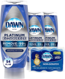 Dawn Dish Soap EZ-Squeeze Platinum Dishwashing Liquid + 2 Sponges