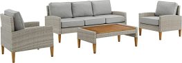 Crosley Furniture Capella Outdoor Wicker 4-Piece Sofa Set