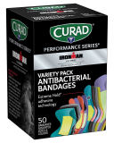 Curad Performance Ironman Extreme Hold Antibacterial Bandages 50-ct