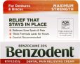 Benzodent Dental Pain Relieving Cream for Dentures 0.25oz