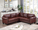 Evedy Mid-Century Sectional Corner Sofa L-Shape PU Couch