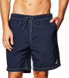 Nautica Mens Standard Solid Quick Dry Classic Logo Swim-Trunk
