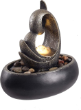 Teamson Home Indoor Tabletop Zen Bowl Fountain with LED Light