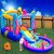 TiliKuly Inflatable Kids Bounce House w/350w Blower Spray