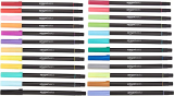 12-Pack Amazon Basics Dual Tip Brush Pens, Blendable