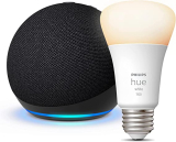 Echo Dot 5th Gen Smart Speaker w/Alexa + Philips Hue A19 Smart Bulb