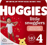 140-Ct Huggies Little Snugglers Baby Diapers, Size 4, 22-37 lbs