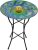 Teamson Home Handpainted Peacock Fusion Glass Solar Birdbath 18-in