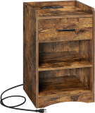 VASAGLE Plug-in Series Nightstand with Charging Station