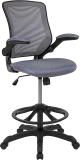 Flash Furniture Kale Mid-Back Dark Gray Mesh Drafting Chair