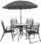 Flash Furniture Nantucket 6 Piece Patio Garden Table Set